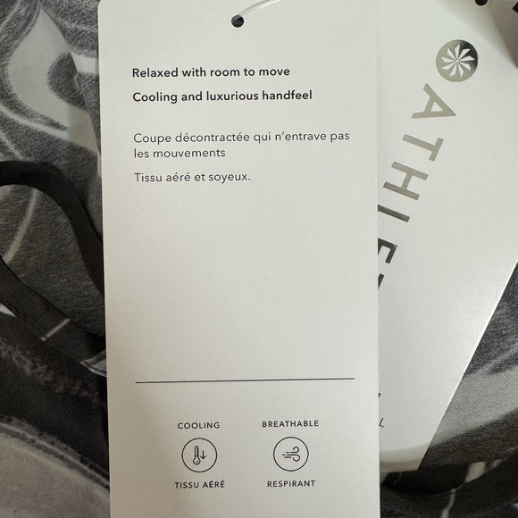 ATHLETA Calm Cool Cami Sleep Top Women's Sz Small Black Grey Swirls Light Loose - Picture 12 of 13
